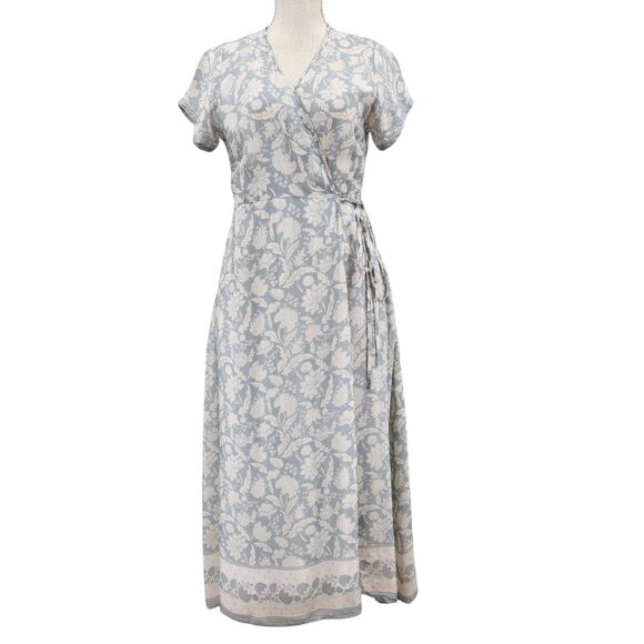 Reistor True Wrap Dress with Pockets Lined Floral Midi Dress Women's M - Picture 2 of 14